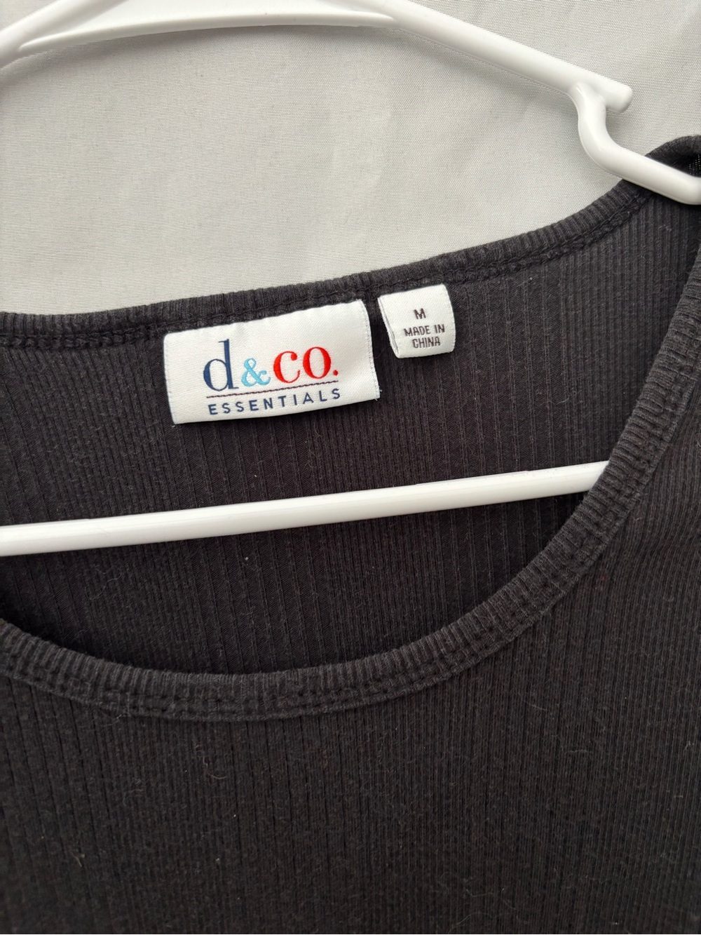 Essentials Black Ribbed Scoop Neck Long Sleeve Top - Picture 2 of 2